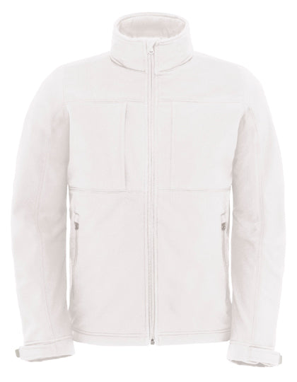 B&C COLLECTION Men´s Hooded Softshell in White – mit Firmenlogo individualisierbar