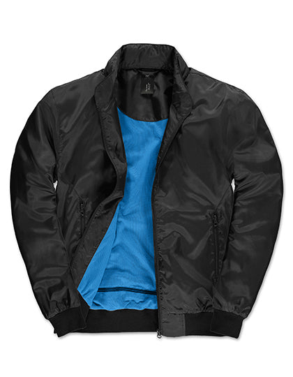 B&C COLLECTION Men´s Jacket Trooper in Black/Cobalt Blue – mit Firmenlogo individualisierbar