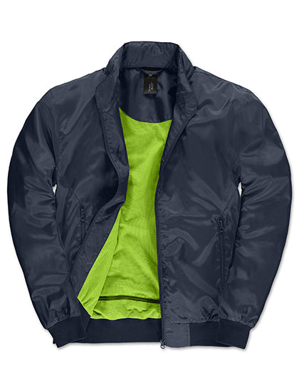 B&C COLLECTION Men´s Jacket Trooper in Navy/Neon Green – mit Firmenlogo individualisierbar