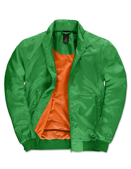 B&C COLLECTION Men´s Jacket Trooper in Real Green/Neon Orange – mit Firmenlogo individualisierbar