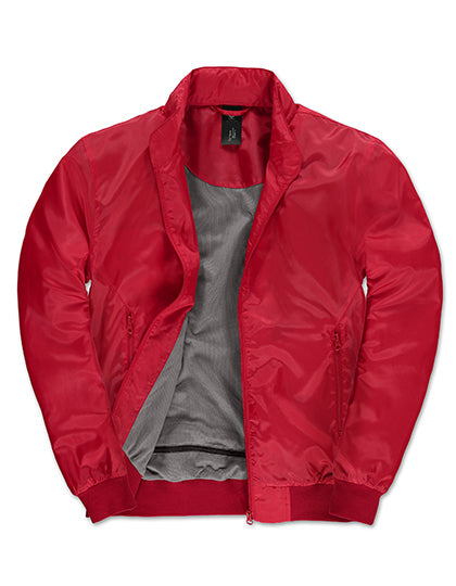 B&C COLLECTION Men´s Jacket Trooper in Red/Warm Grey – mit Firmenlogo individualisierbar