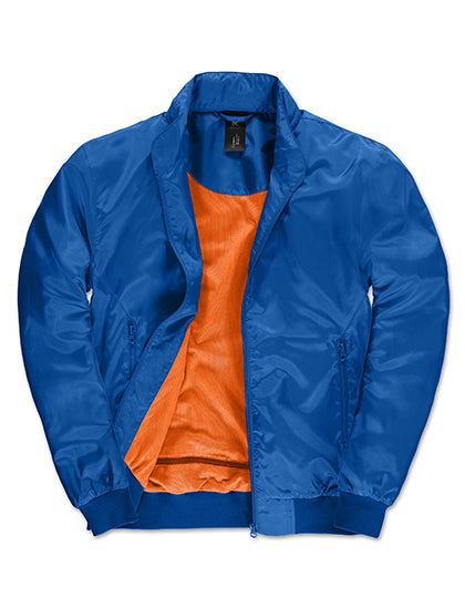 B&C COLLECTION Men´s Jacket Trooper in Royal Blue/Neon Orange – mit Firmenlogo individualisierbar