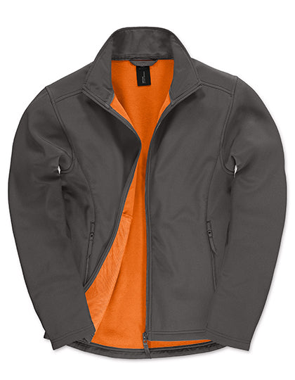 B&C COLLECTION Men´s Jacket Softshell ID.701 in Dark Grey (Solid)/Neon Orange – mit Firmenlogo individualisierbar