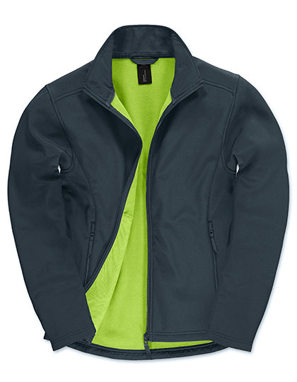 B&C COLLECTION Men´s Jacket Softshell ID.701 in Navy/Neon Green – mit Firmenlogo individualisierbar