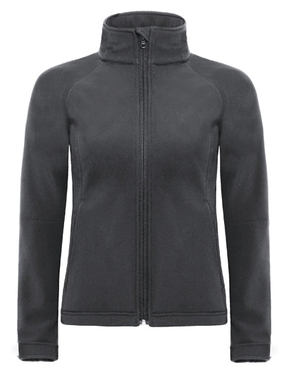 B&C COLLECTION Women´s Hooded Softshell in Dark Grey (Solid) – mit Firmenlogo individualisierbar