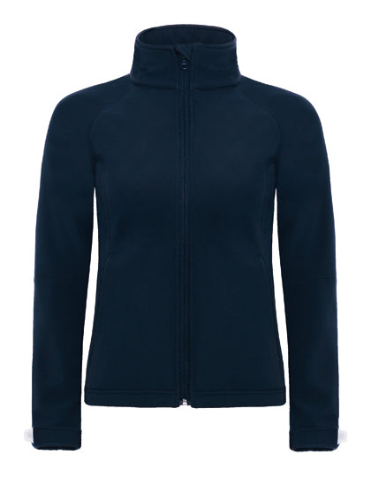 B&C COLLECTION Women´s Hooded Softshell in Navy – mit Firmenlogo individualisierbar