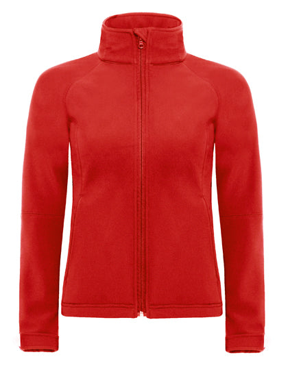 B&C COLLECTION Women´s Hooded Softshell in Red – mit Firmenlogo individualisierbar