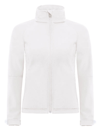 B&C COLLECTION Women´s Hooded Softshell in White – mit Firmenlogo individualisierbar