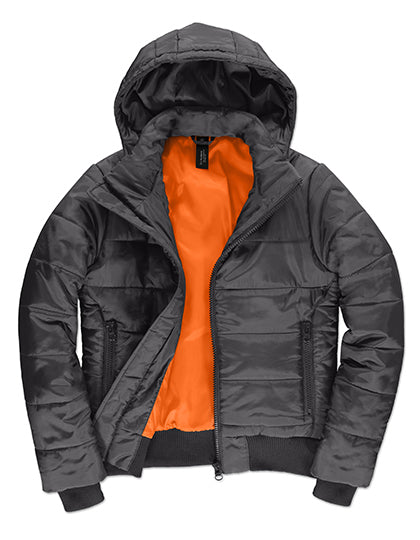 B&C COLLECTION Women´s Jacket Superhood in Dark Grey (Solid)/Neon Orange – mit Firmenlogo individualisierbar