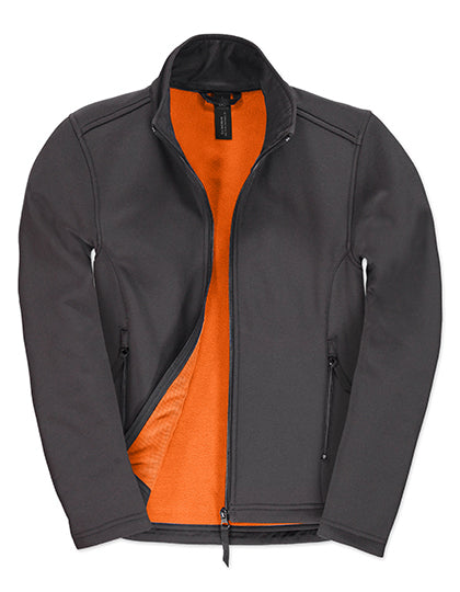 B&C COLLECTION Women´s Jacket Softshell ID.701 in Dark Grey (Solid)/Neon Orange – mit Firmenlogo individualisierbar