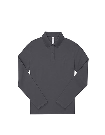 Langarm-Polo-Shirt aus Piqué für Damen