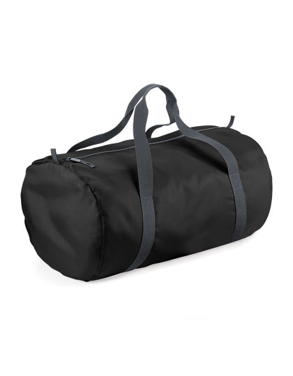 BagBase Packaway Barrel Bag in Black – mit Firmenlogo individualisierbar