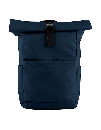 BagBase Premium Recycled Roll Top Backpack in Navy – mit Firmenlogo individualisierbar