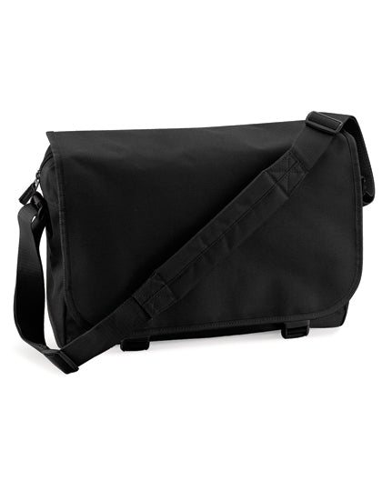 BagBase Messenger Bag in Black – mit Firmenlogo individualisierbar