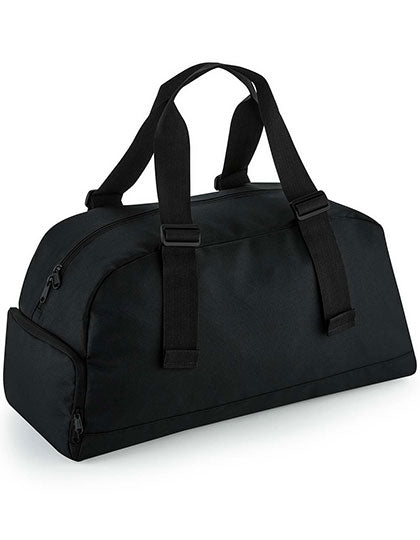 BagBase Recycled Essentials Holdall in Black – mit Firmenlogo individualisierbar