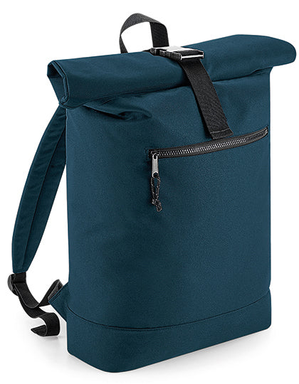 BagBase Recycled Roll-Top Backpack in Petrol – mit Firmenlogo individualisierbar