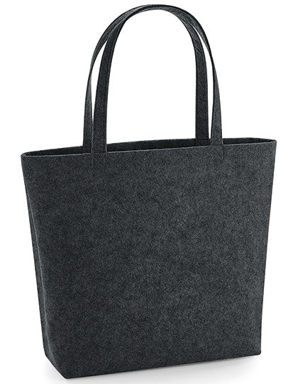 BagBase Felt Shopper in Charcoal Melange – mit Firmenlogo individualisierbar