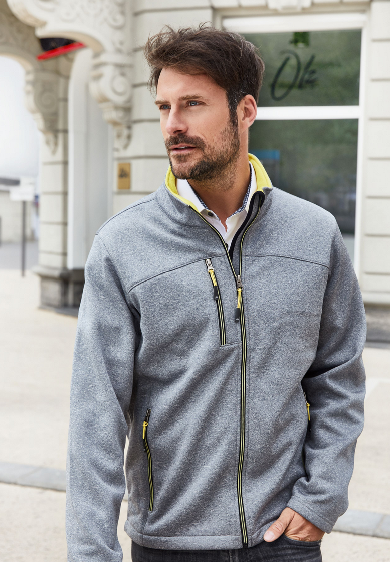 Melange Softshell-Jacke mit Fleece-Innenseite