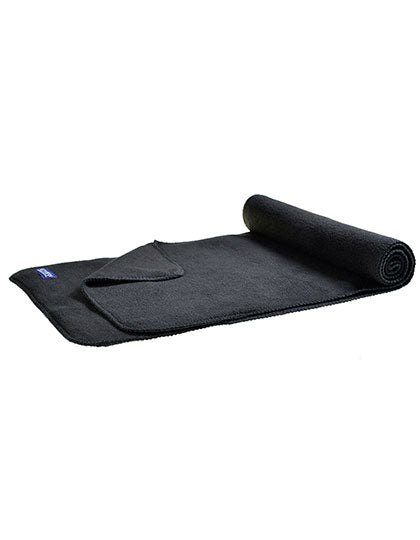 L-merch Fleece Schal in Black – mit Firmenlogo individualisierbar