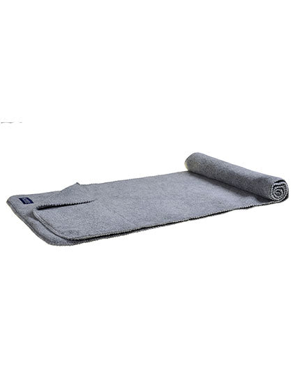 L-merch Fleece Schal in Grey – mit Firmenlogo individualisierbar