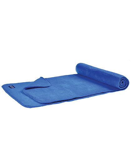 L-merch Fleece Schal in Royal Blue – mit Firmenlogo individualisierbar