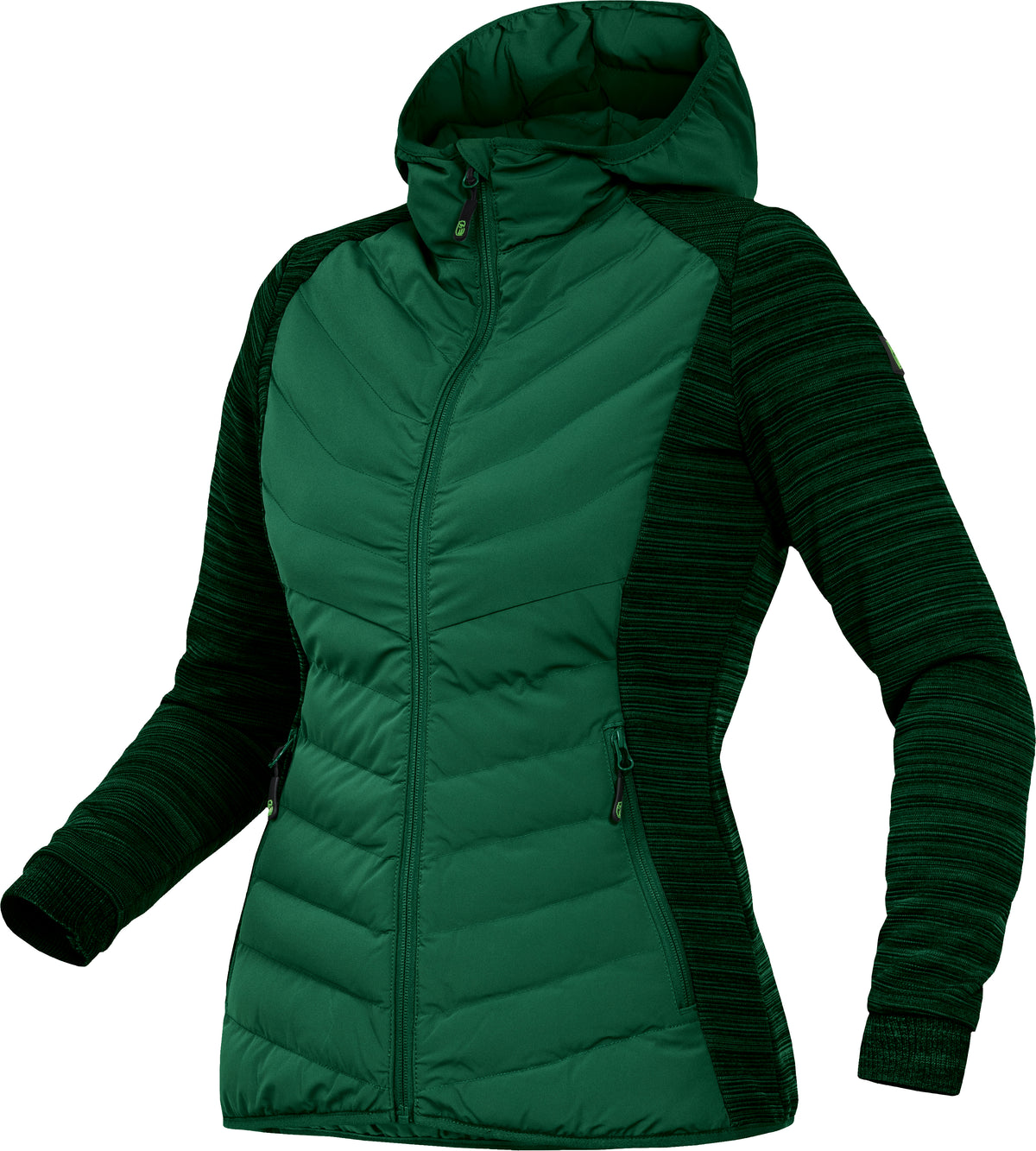 Steppstoffjacke (Damen) mit Kapuze von Leibwächter – Produkt- und Farbansicht für Textildruck und Stickerei