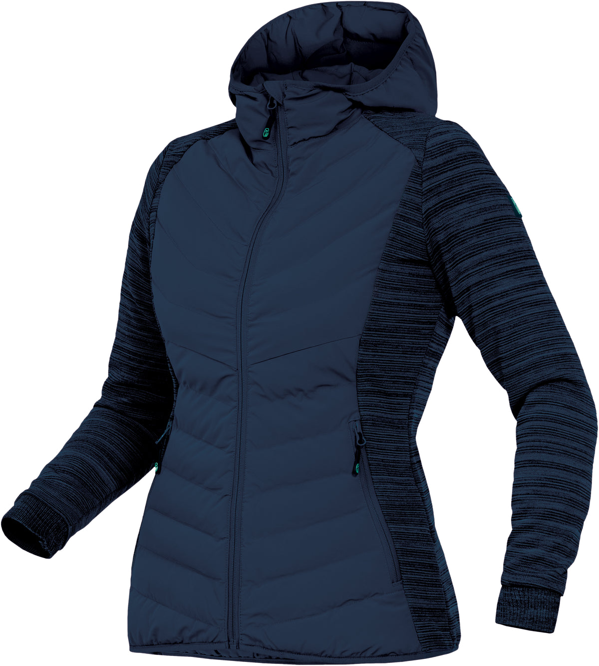 Steppstoffjacke (Damen) mit Kapuze von Leibwächter – Produkt- und Farbansicht für Textildruck und Stickerei