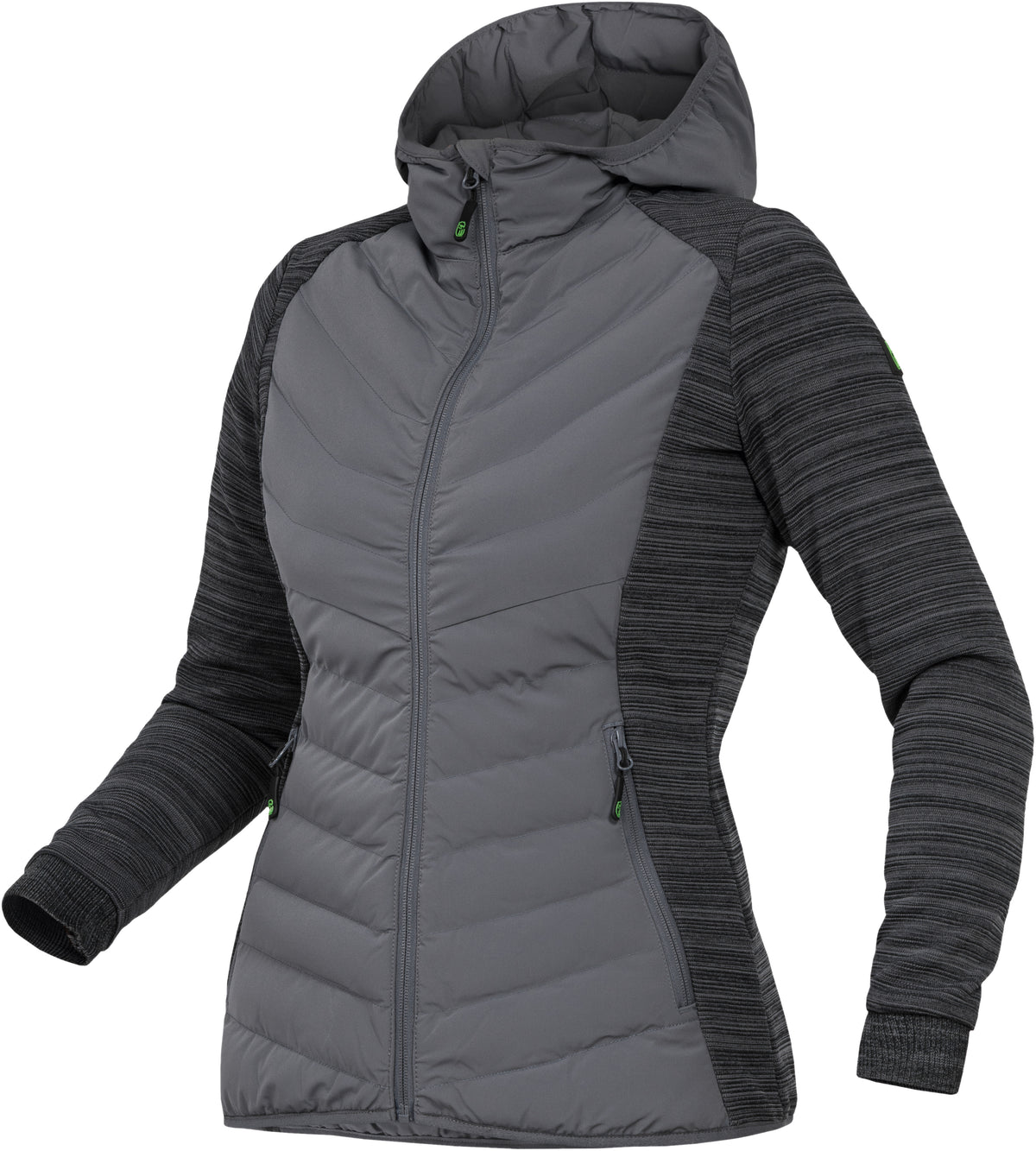 Steppstoffjacke (Damen) mit Kapuze von Leibwächter – Produkt- und Farbansicht für Textildruck und Stickerei