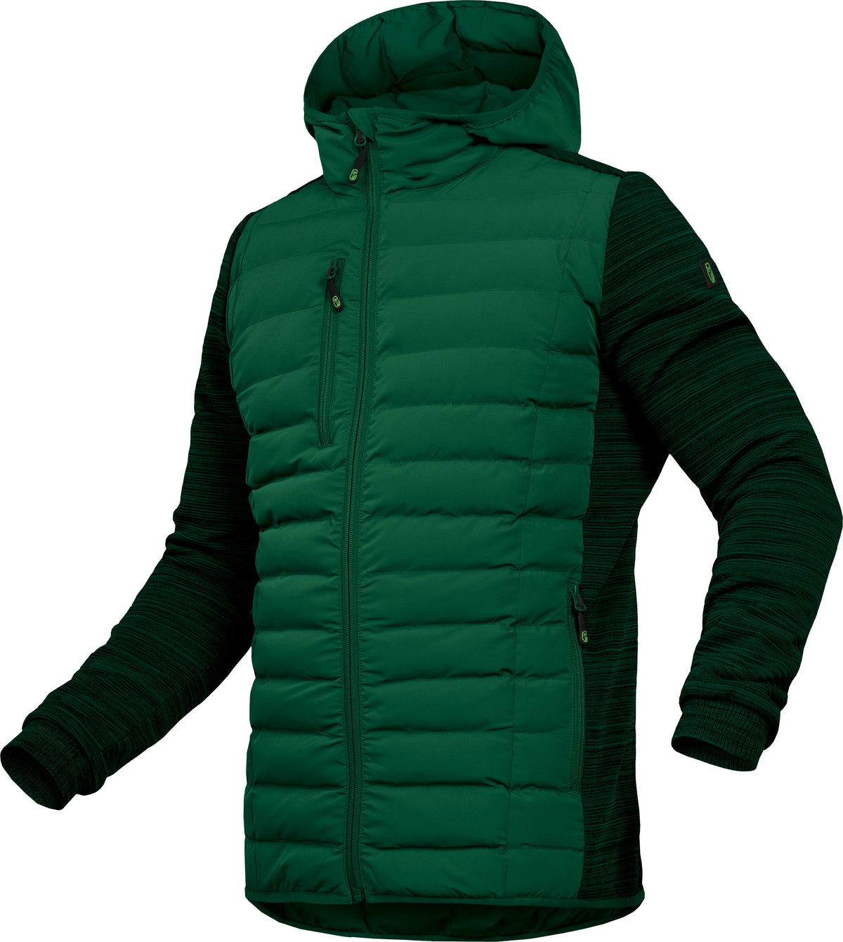Steppstoffjacke mit Kapuze von Leibwächter – Produkt- und Farbansicht für Textildruck und Stickerei