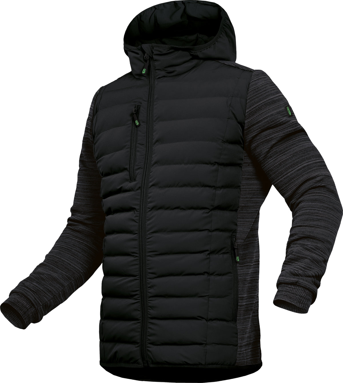 Steppstoffjacke mit Kapuze von Leibwächter – Produkt- und Farbansicht für Textildruck und Stickerei