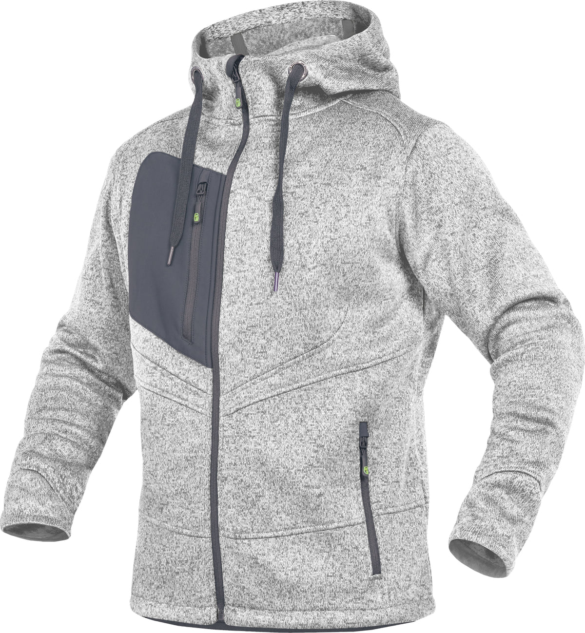 Jacke mit Melange-Strick von Leibwächter – Produkt- und Farbansicht für Textildruck und Stickerei