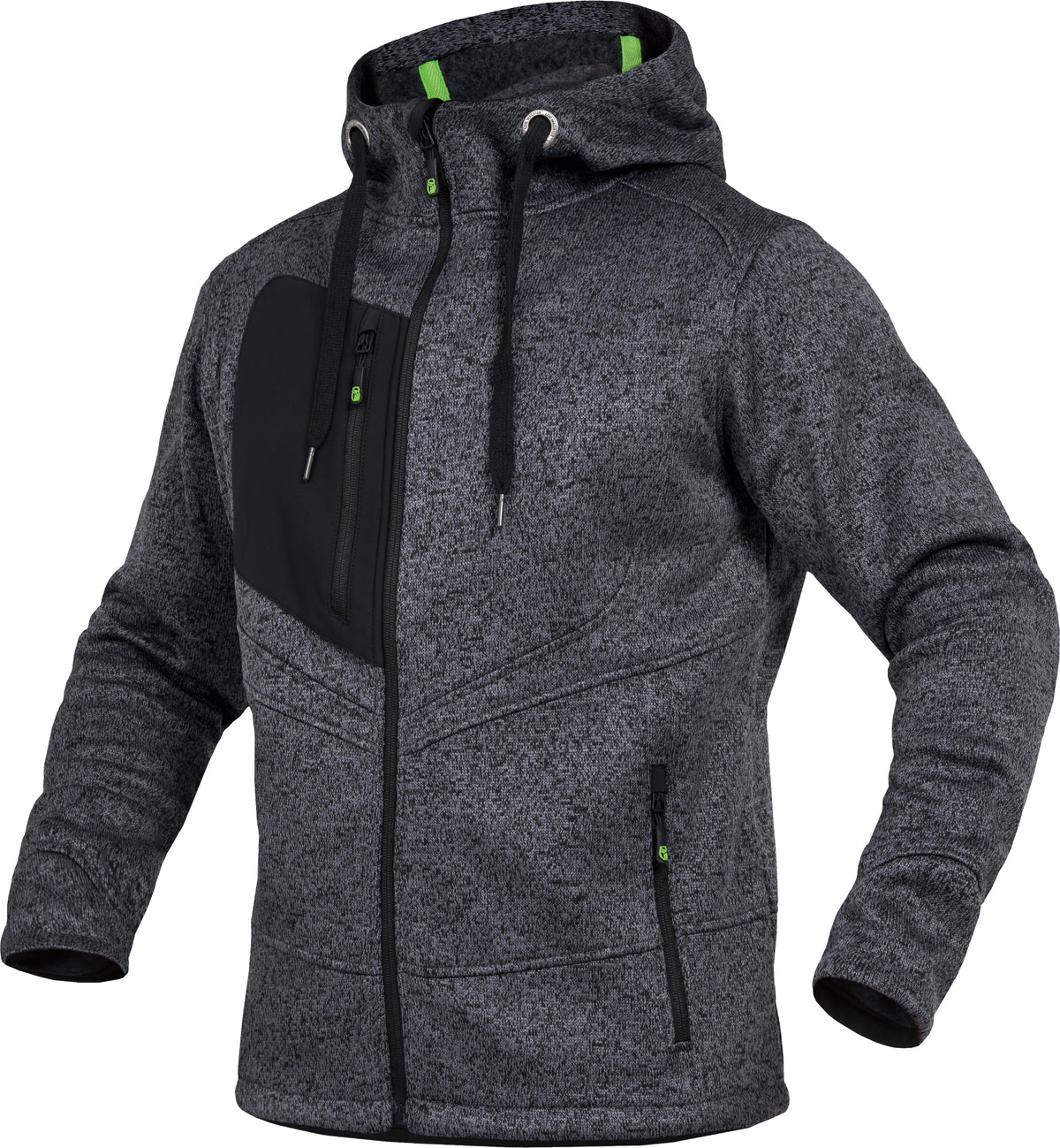 Jacke mit Melange-Strick von Leibwächter – Produkt- und Farbansicht für Textildruck und Stickerei