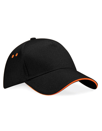 Kontrast-Cap mit Rip-Strip™-Größeneinsteller von Beechfield – Produkt- und Farbansicht für Textildruck und Stickerei