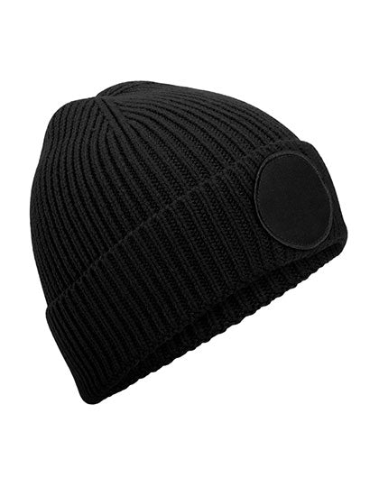 Circular Fashion Patch Beanie von Beechfield – Produkt- und Farbansicht für Textildruck und Stickerei