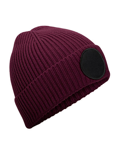 Circular Fashion Patch Beanie von Beechfield – Produkt- und Farbansicht für Textildruck und Stickerei