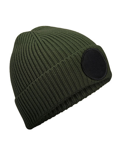 Circular Fashion Patch Beanie von Beechfield – Produkt- und Farbansicht für Textildruck und Stickerei