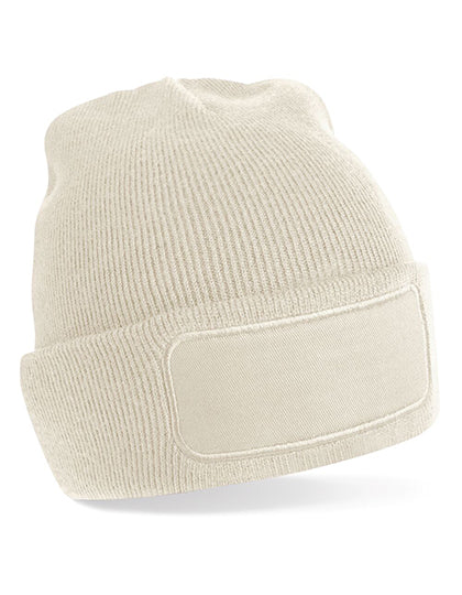 Beanie aus Polyacryl mit Baumwoll-Twill-Aufnäher von Beechfield – Produkt- und Farbansicht für Textildruck und Stickerei