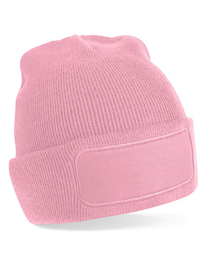Beanie aus Polyacryl mit Baumwoll-Twill-Aufnäher von Beechfield – Produkt- und Farbansicht für Textildruck und Stickerei