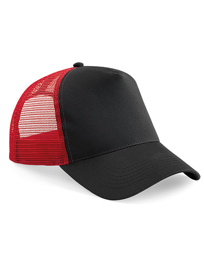 Retro Snapback-Cap mit Netz-Rückenteil von Beechfield – Produkt- und Farbansicht für Textildruck und Stickerei