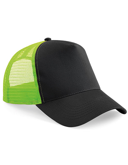 Retro Snapback-Cap mit Netz-Rückenteil von Beechfield – Produkt- und Farbansicht für Textildruck und Stickerei