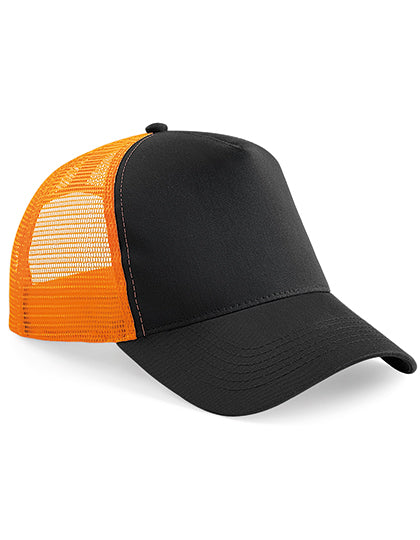 Retro Snapback-Cap mit Netz-Rückenteil von Beechfield – Produkt- und Farbansicht für Textildruck und Stickerei
