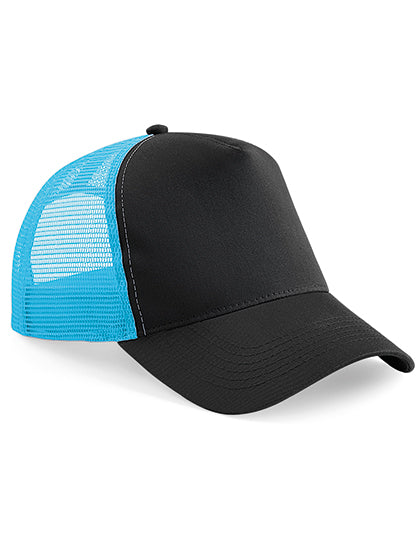 Retro Snapback-Cap mit Netz-Rückenteil von Beechfield – Produkt- und Farbansicht für Textildruck und Stickerei