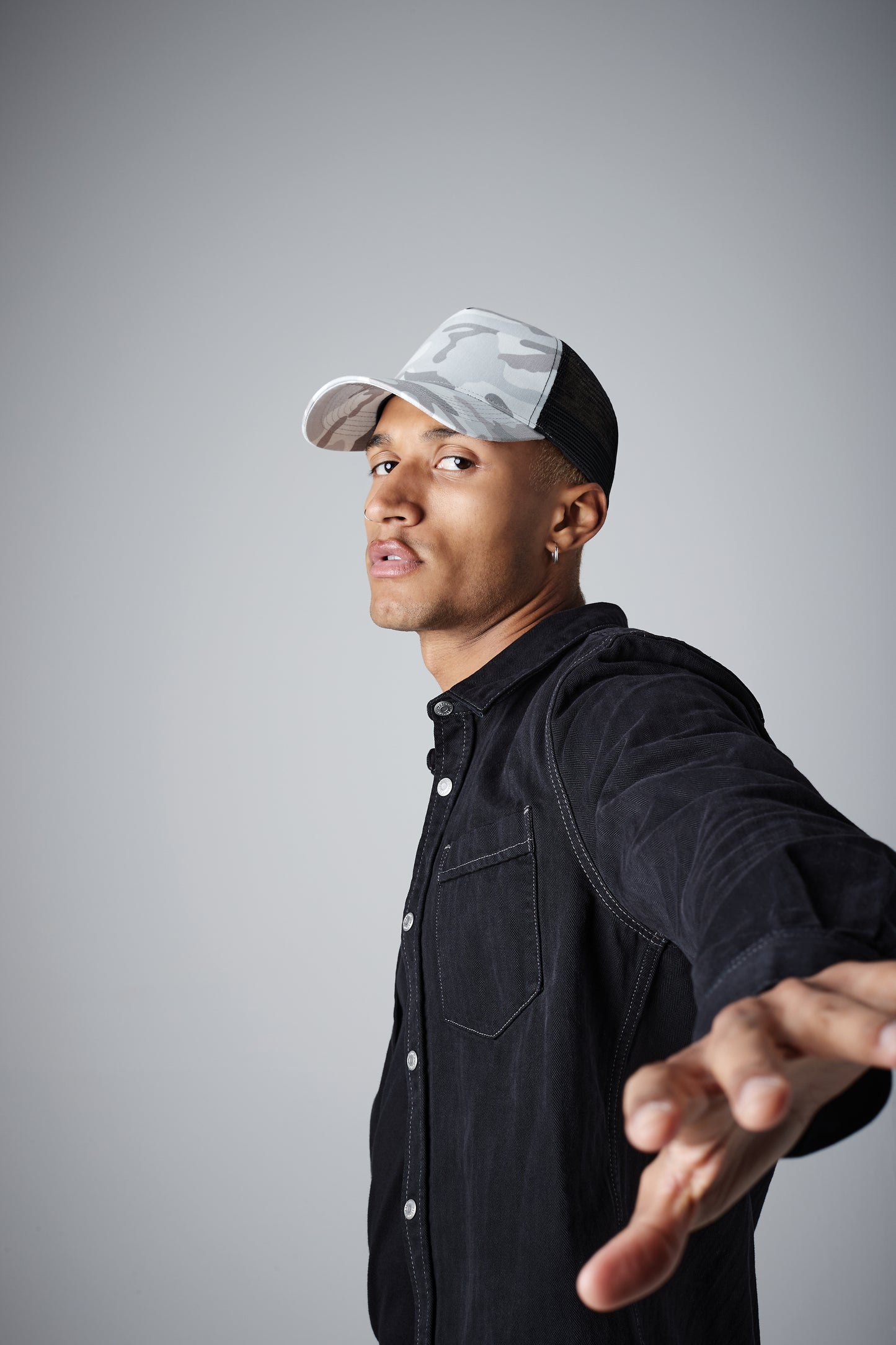 5-Panel-Netz-Cap mit Camouflage-Design