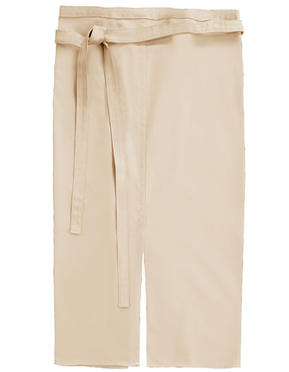 CG Workwear Slit Apron Milano 80 x 100 cm in Sand – mit Firmenlogo individualisierbar