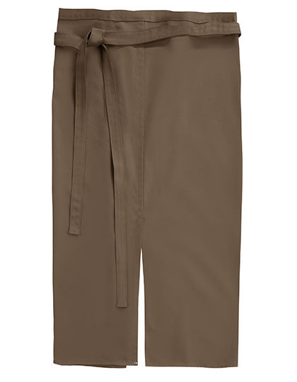 CG Workwear Slit Apron Milano 80 x 100 cm in Taupe – mit Firmenlogo individualisierbar