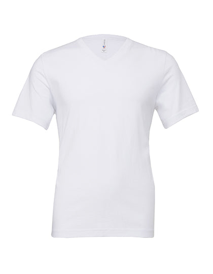 Unisex Jersey Short Sleeve V-Neck Tee von Bella + Canvas – Produkt- und Farbansicht für Textildruck und Stickerei