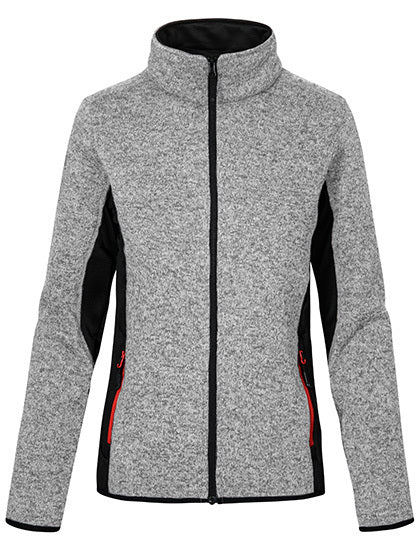 Promodoro Women´s Knit Jacket Workwear in Heather Grey – mit Firmenlogo individualisierbar
