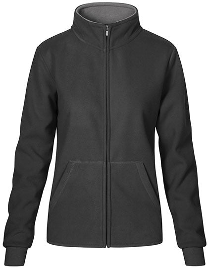 Promodoro Women´s Double Fleece Jacket in Graphite (Solid)/Light Grey (Solid) – mit Firmenlogo individualisierbar