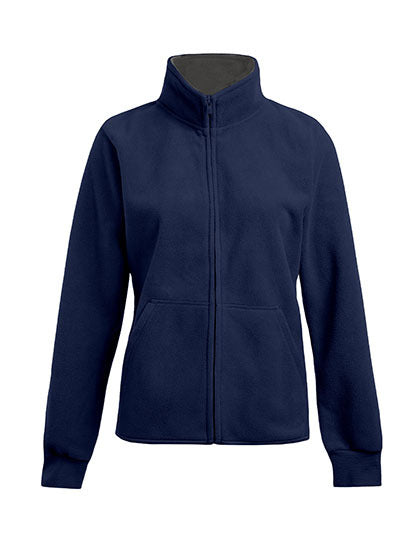 Promodoro Women´s Double Fleece Jacket in Navy/Light Grey (Solid) – mit Firmenlogo individualisierbar