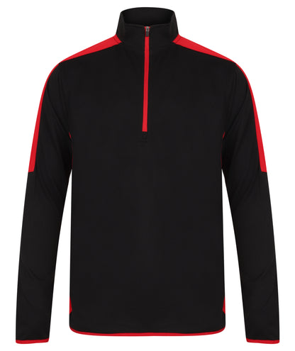 Adults 1/4 Zip Midlayer With Contrast Panelling